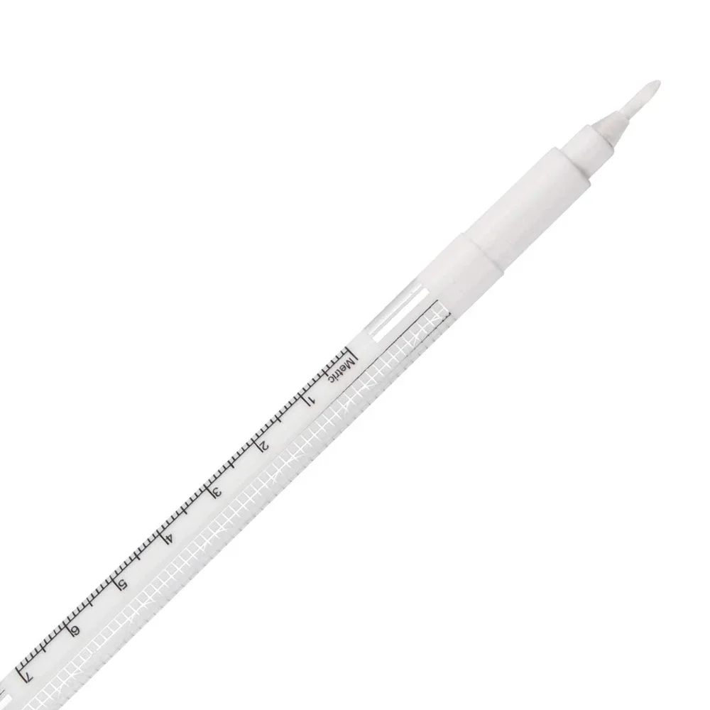 Eyebrow Tattoo Skin Marker Pen with Ruler Permanent Makeup White Medical Sterile Surgical Microblading Supplies 1pcs