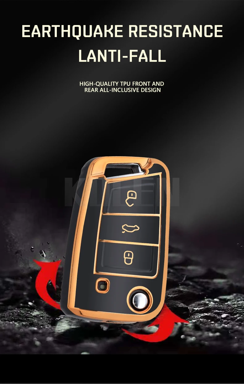 TPU Car Key Case Cover Shell Fob per VW Volkswagen Golf Polo Tiguan Passat Skoda Octavia Superb Kodiaq Seat Ateca Leon FR Ibiza - S138c5e5b6b1d452a94e3a193cdca9faaX