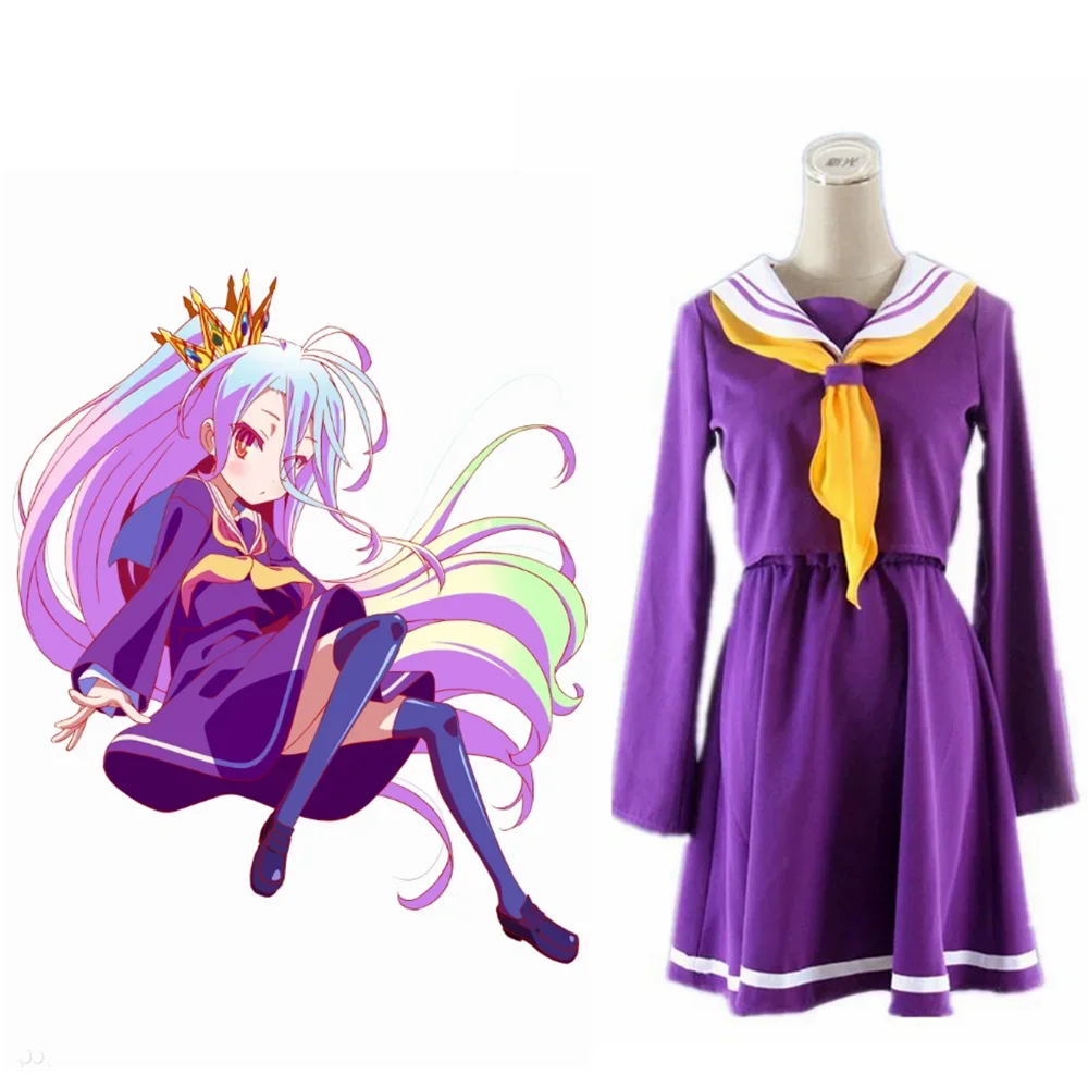 

Unisex Anime Cos NO GAME NO LIFE Shiro Cosplay Costumes Outfit Halloween Christmas Uniform Custom Size