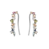 Grimpeur d'oreilles en argent sterling 925 - Oreilles sur chenilles - Grimpeur d'oreilles de manchette d'oreille - Grimpeur d'oreille martelé - Boucles d'oreilles martelées pour femmes