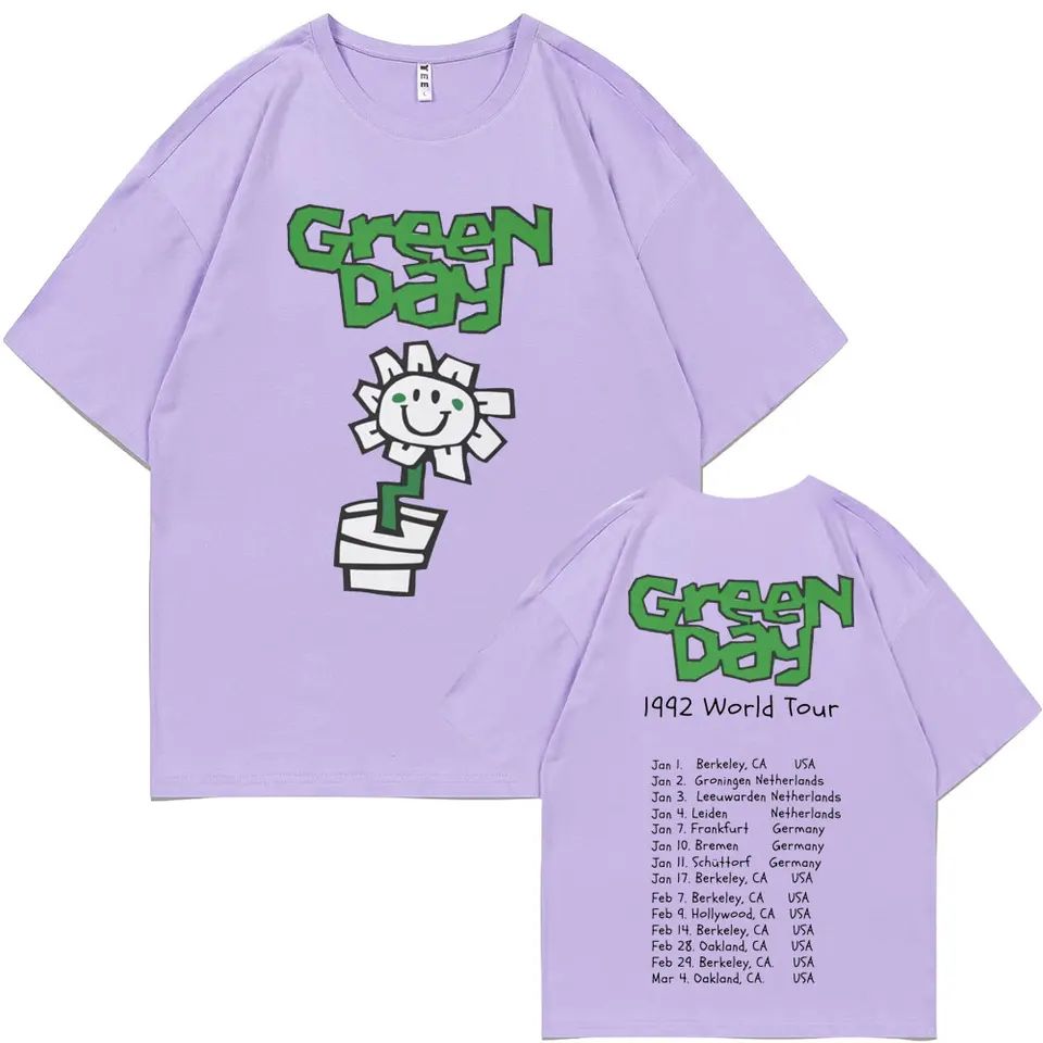 Best Famous Punk Band Green Day 1992 World Tour T Shirts Men