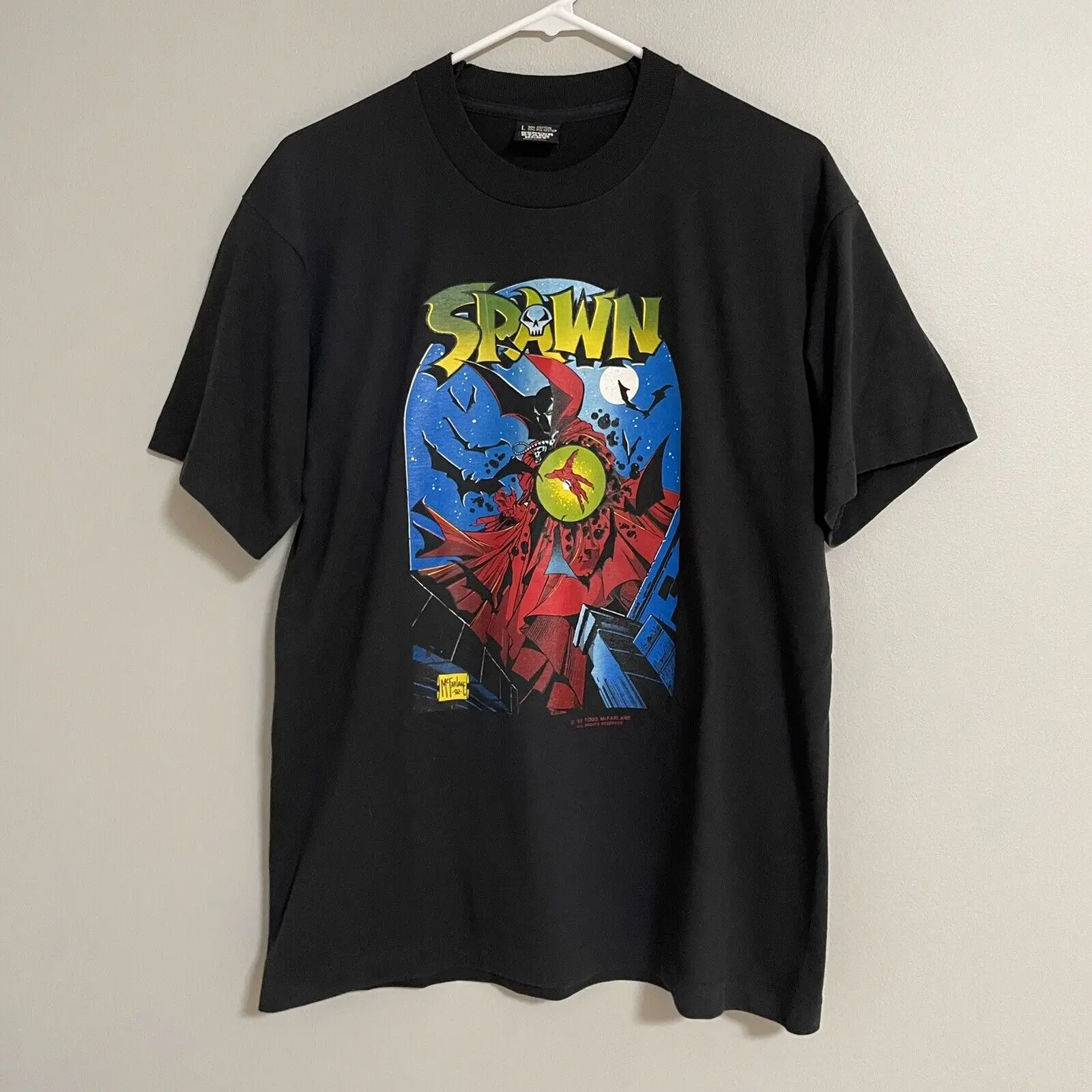 Maglietta Vintage 1993 Spawn Mens Large Best Fruit Of The Loom Tag Rare Maniche Lunghe O Corte