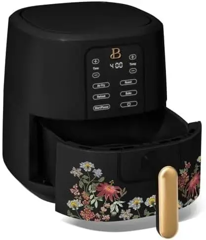 3 Qt Air Fryer with Technology, (Black Wildflower) by Drew Barrymore 4