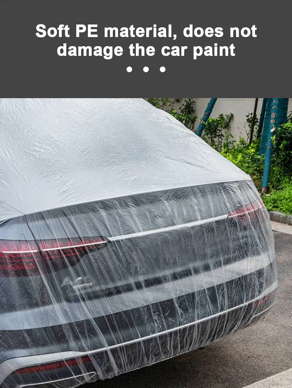 SEAMETAL Disposable Car Cover Indoor Dustproof PEVA Car Cover Transparent Soft Scratch-Free Auto Exterior Protector Universal 10 SEAMETAL Disposable Car Cover Indoor Dustproof PEVA Car Cover Transparent Soft Scratch-Free Auto Exterior Protector Universal 4