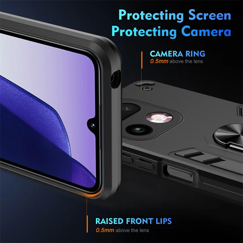 Durable Shockproof Protective Case with Ring Stand Holder