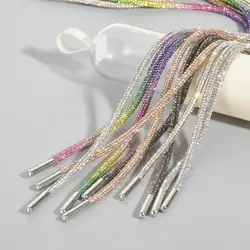 1Pcs  Rhinestone Shoelaces Diamond Shoe Laces Sneakers Laces Shoes  DIY Strings Women Round Shoelace 100/120/140/160CM