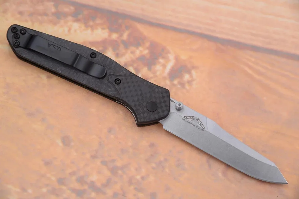 JUFULE 940 Real carbon fibre handle mark s90v blade Copper washer camping hunting Pocket outdoor EDC Tool Utility folding knife 4