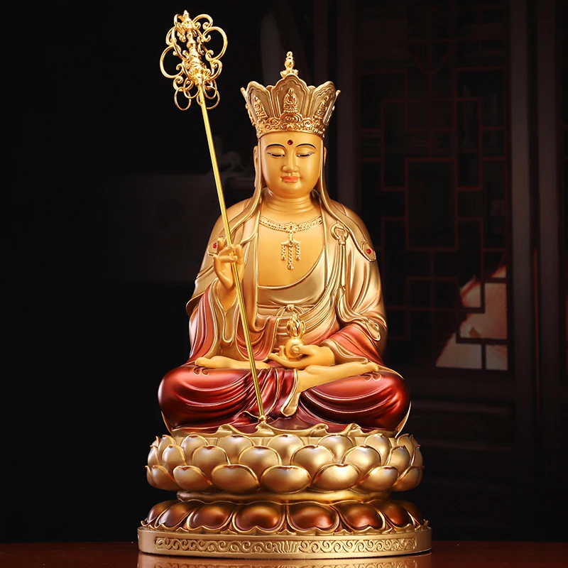 

Высококачественная медная позолоченная статуя ksitigarbha Dizang pusa, покровитель Святого Будды, домашний храм, благословенное здоровье, защита удачи