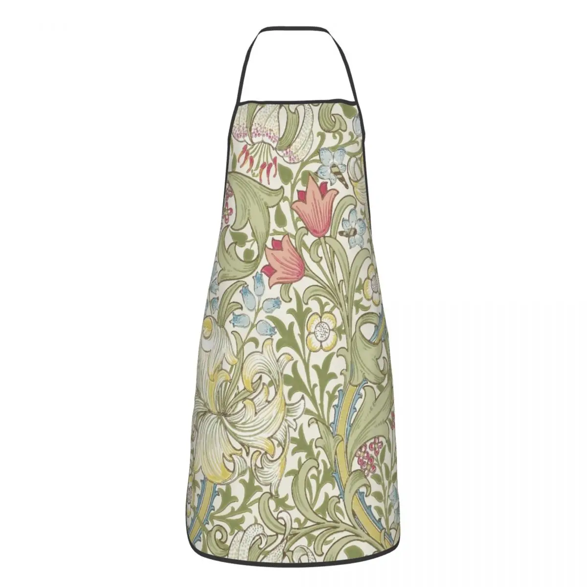 

Unisex William Morris Art Bib Apron Adult Women Men Chef Tablier Cuisine for Cooking Kitchen Floral Textile Pattern Gardening