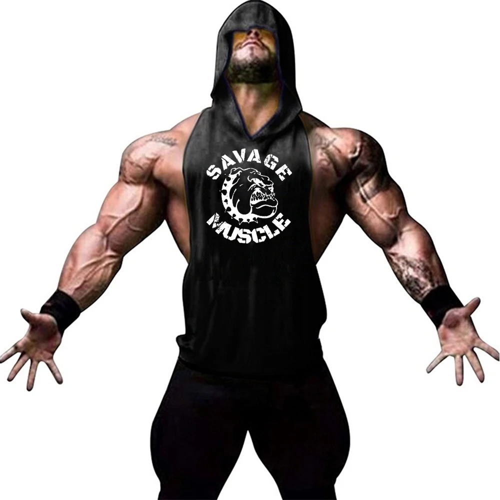 

Мужская летняя спортивная рубашка с капюшоном, уличные футболки без рукавов для мужчин, Майки для тренировок, фитнеса, майки, Спортивная майка на бретелях, одежда