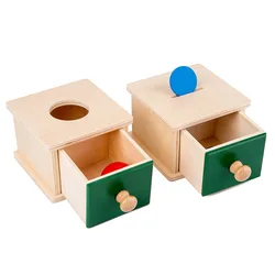 Kids Wooden Coin Box Ball Box Learning Educational Preschool Training Baby Early Montessori Learning Training Toys Safety