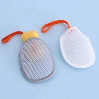 Nouveau - Lot de 2 sacs à savon en filet double face pour le bain, éponges exfoliantes pour le corps, pochettes à savon en maille pour salle de bain 2