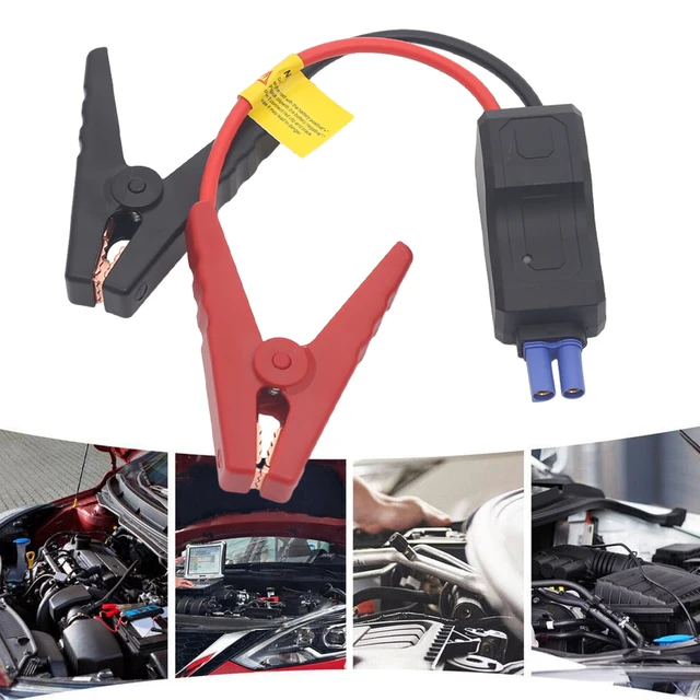 12V Car Jump Starter Smart Clip Cable EC5 Plug Connector Car Emergency Start Power Cable Anti Reverse Alligator Clip for 1.5-6L 3
