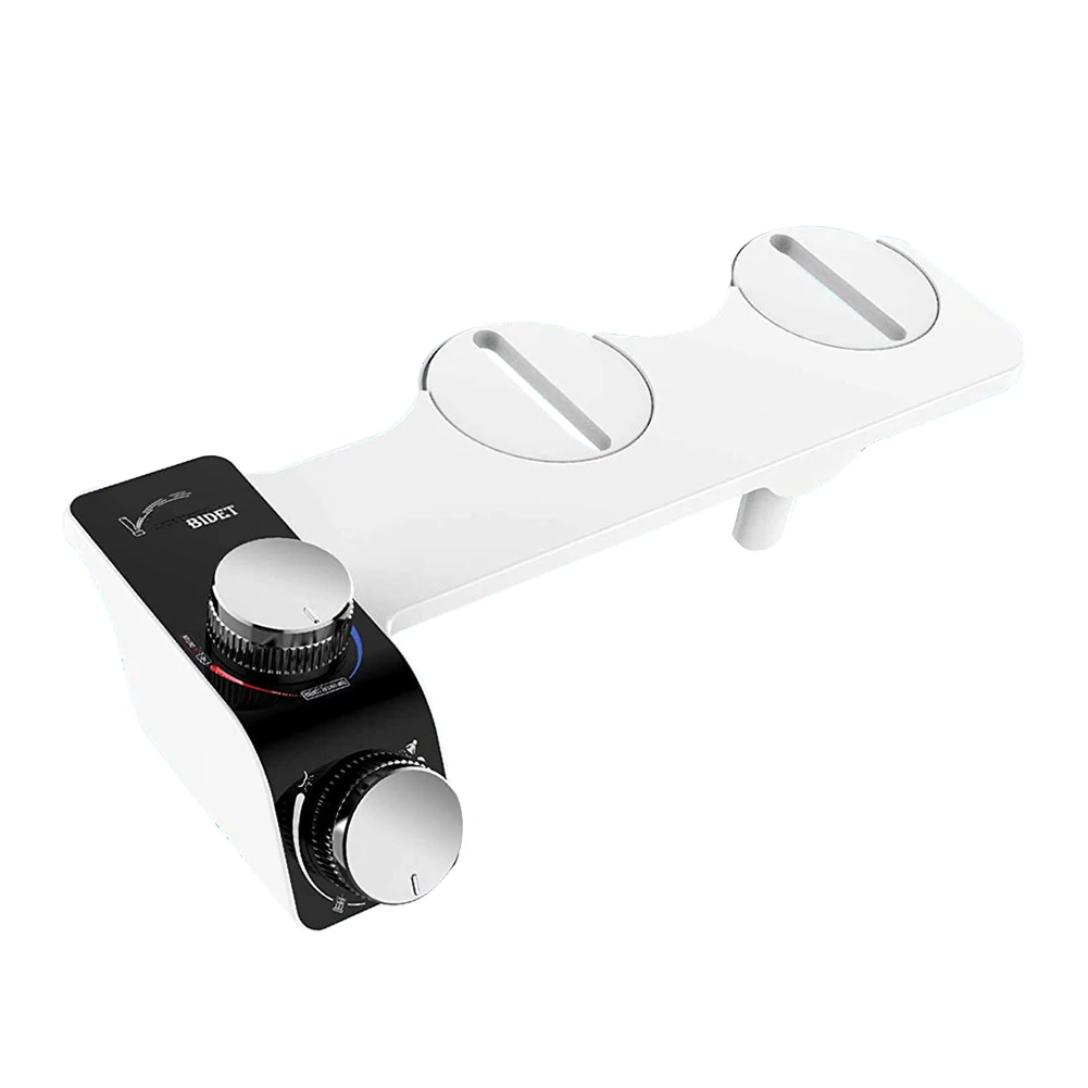 ฝารองนั่งชักโครกแบบฉีดชำระ หัวฉีดคู่ พ่นน้ำร้อนน้ำเย็น อุปกรณ์เสริมสำหรับฉีดชำระ ทำความสะอาดตัวเอง ไม่ใช้ไฟฟ้า สำหรับทำความสะอาดด้านหลังและจุดซ่อนเร้น 1