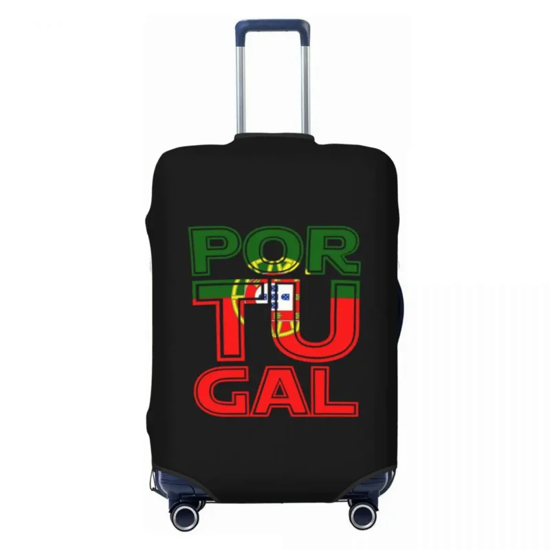 

I Love Portugal Country Land Cut Flag Luggage Cover Protector Cute Portuguese Travel Suitcase Protective Cover for 18-32 Inch