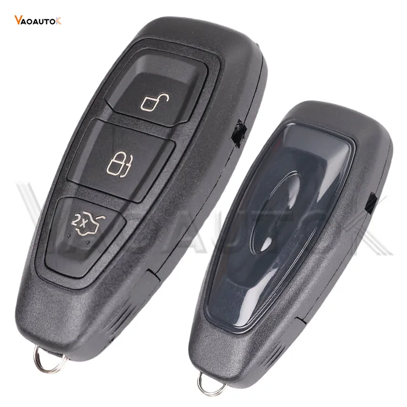 สมาร์ทรีโมทกุญแจรถสําหรับ Ford Focus Kuga Fiesta C-Max Mondeo B-Max 3 ปุ่ม Keyless Proximity 433MHz ID83 49 ชิป HU101 ใบมีด 2
