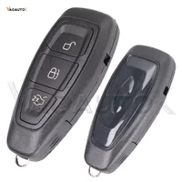 สมาร์ทรีโมทกุญแจรถสําหรับ Ford Focus Kuga Fiesta C-Max Mondeo B-Max 3 ปุ่ม Keyless Proximity 433MHz ID83 49 ชิป HU101 ใบมีด 2
