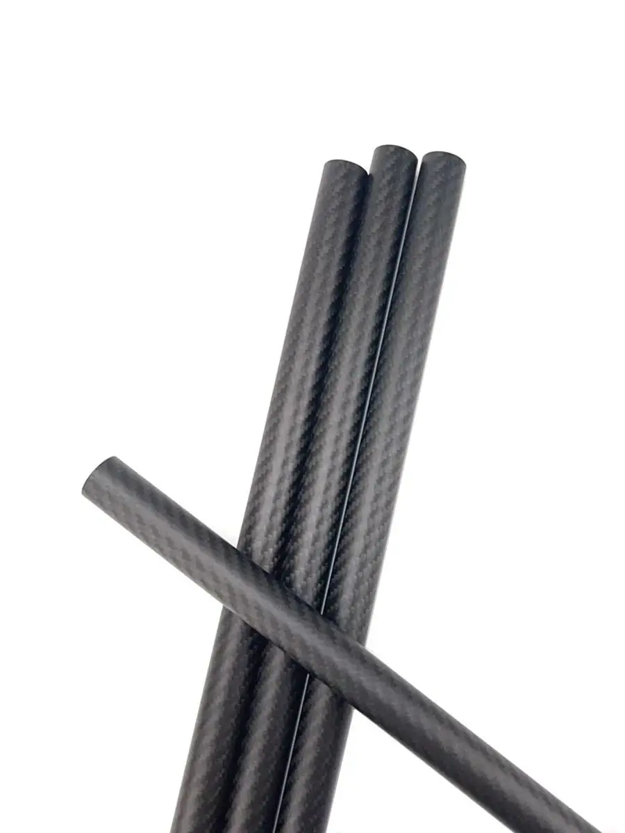 2 pezzi 3K tubo in fibra di carbonio puro Twill superficie opaca lunghezza tubo 50 CM diametro 5mm a 30mm per parti modello RC fai da te