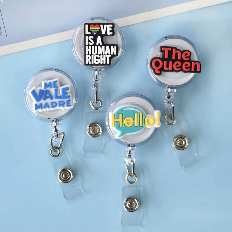 1 Piece Colorful Retractable Inspirational Letters Nurse Badge Reel Name  Tag ID Card Clip Badge Holder Lanyard for Keys - AliExpress