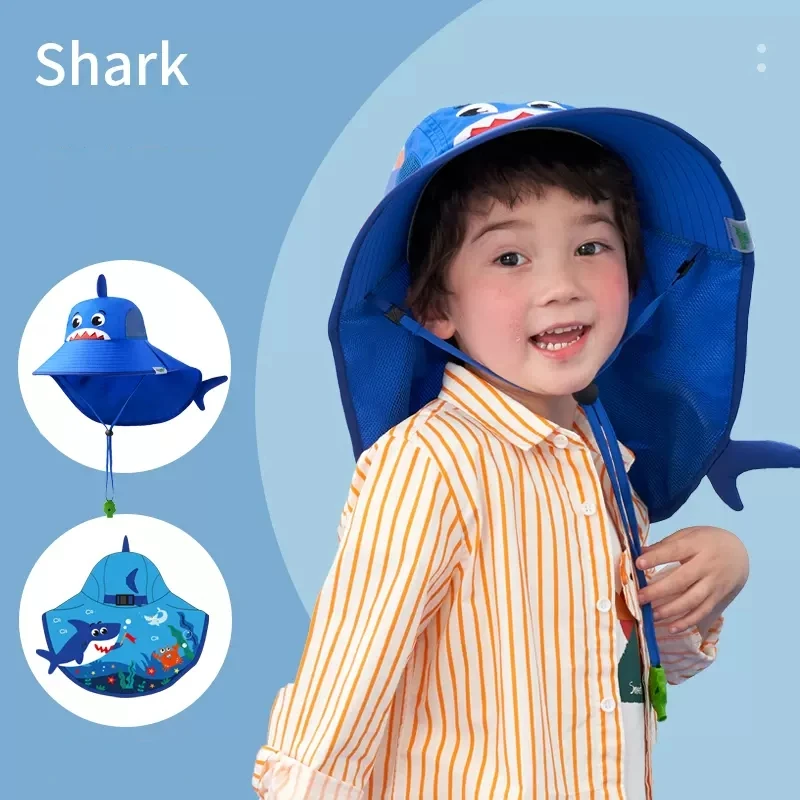 Children Sun Hat Kids Outdoor Neck Ear Cover Anti UV Protection Beach Caps Kids Boy Girl Travel Flap Cap For 1-19 Years Summer