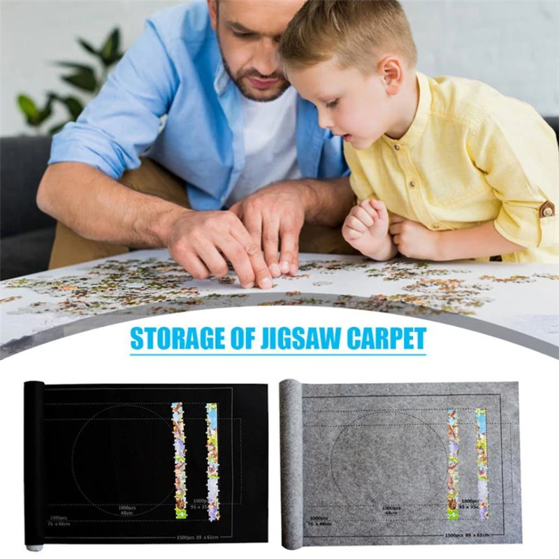 

Puzzles Pad Jigsaw Roll Felt Mat Playmat Puzzles Blanket For Up To 1500 Pcs Puzzle Accessories Portable Travel Storage Bag