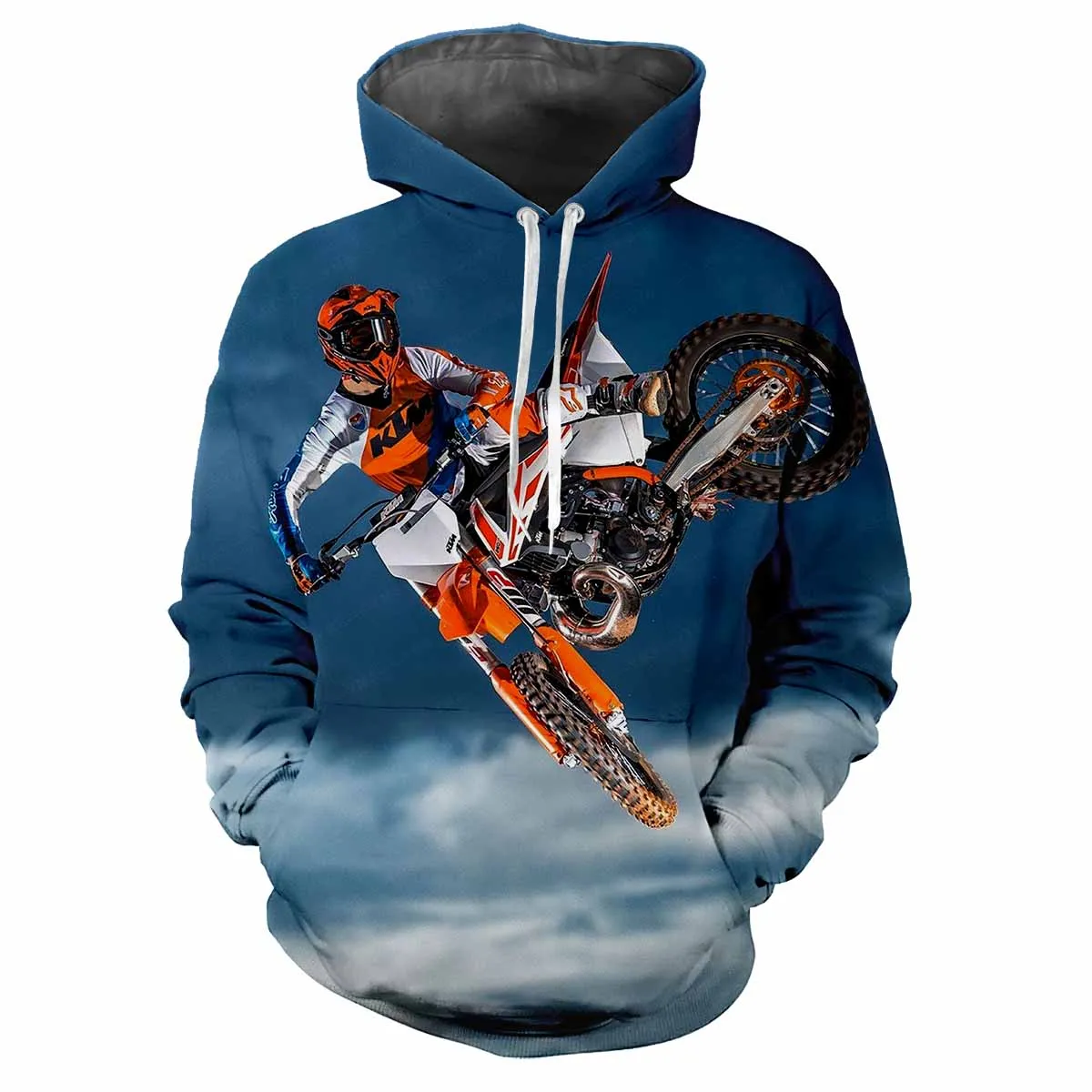 thumbnail image 1 of Sudadera con capucha para hombre con estampado 3D de patrón de motocicleta, moda de carreras callejeras, personalidad, tendencia, clásica, informal, holgada, cómoda, ropa superior, 1 of 4