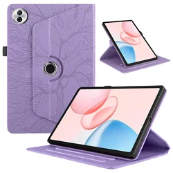 Embossed Life Tree Leather Wallet Case with 360° Rotation and Card Holder for Honor 9 12.1 2023 (PURPLE)