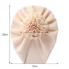 Big Blossom Flower Ribbed Turban Baby Hats Topknot Cotton Cap Toddler Boy Girl Headwraps Bonnet Newborn Beanies Kids Accessories 2
