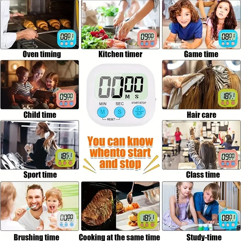 Digital Timer Multi-function LCD Display Magnetic Kitchen Baking Countdown Dormitory Learning Reminder Gift