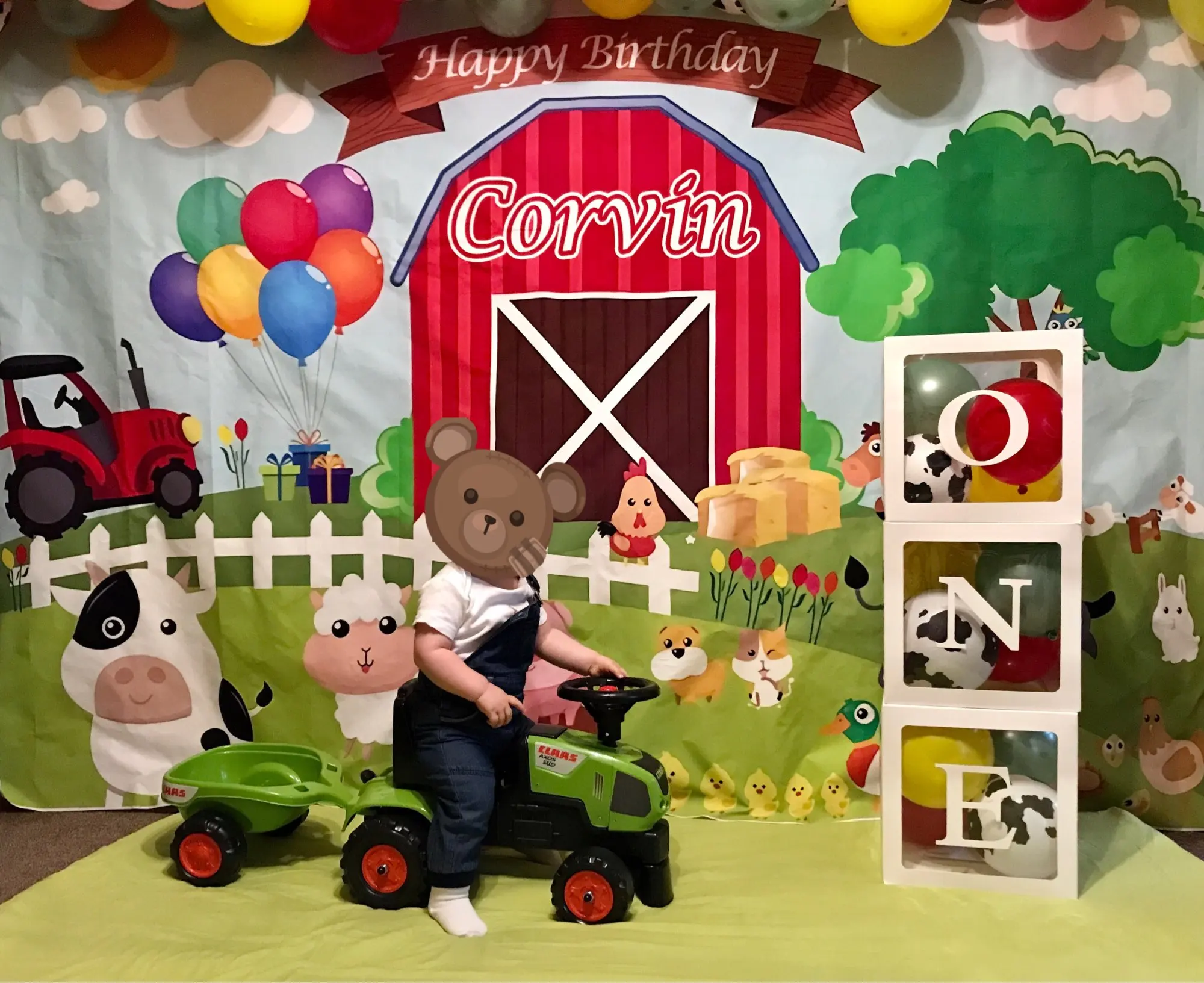 Photo Backdrop Cartoon Farm Animals Party Backdrop Newborn Baby Birthday Background For Photography Decorations Photobooth Banner Photo Studio