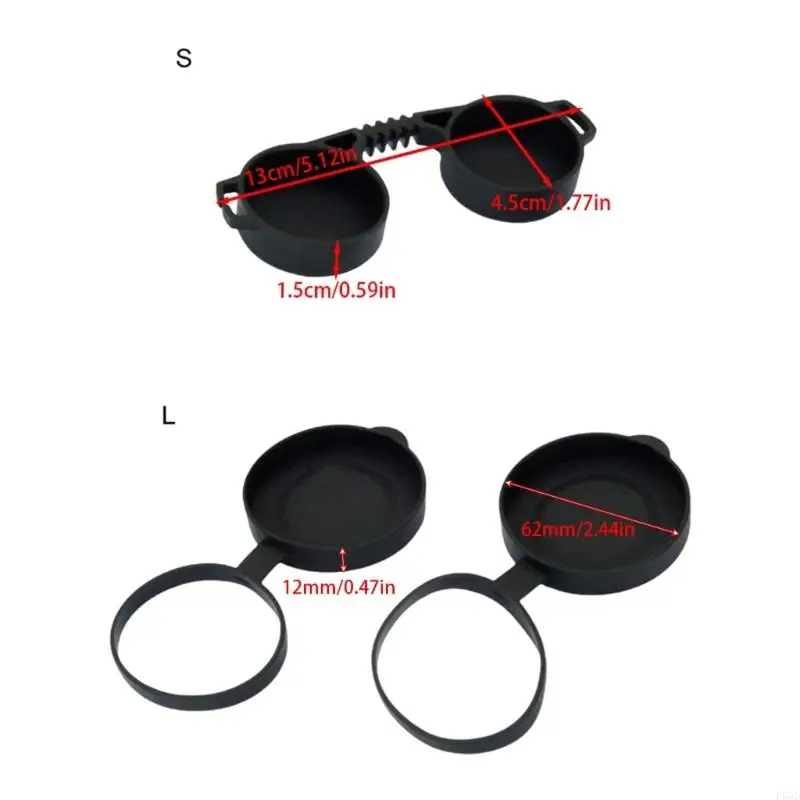 F68D Protections Access Silicone Binoculars Eyepiece Lens Cover for 42 45mm 62 65mm Lens
