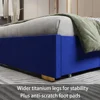 Bed Frame with Storage Drawers - High Headboard Upholstered Bed Frame in Plush Velvet with Gold Accents Beds Frames 6
