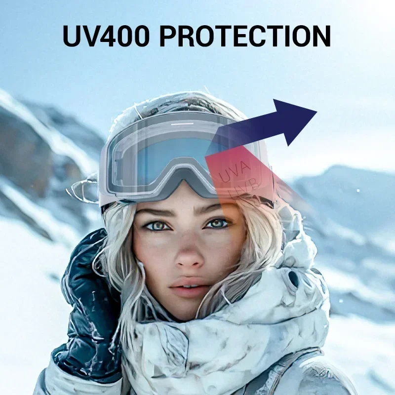 KAPVOE Outdoor Photochromic Ski Glasses Men Women Sports Snow Mountain Double Anti-Fog Glasses Winter Snowboarding Snow Skiing 6