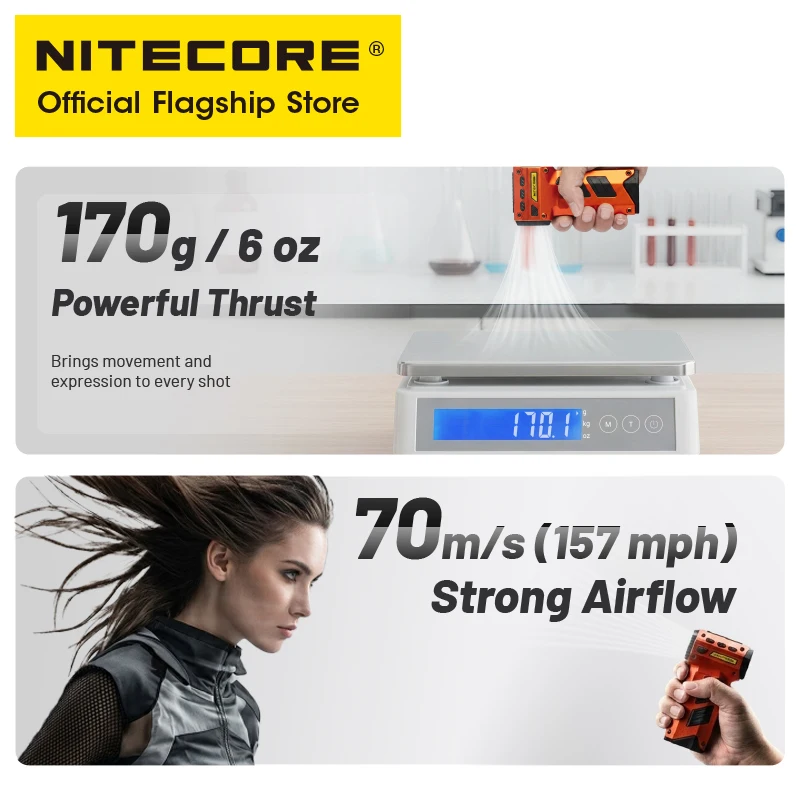 NITECORE CW23 מאוורר צילום כיס רב תכליתי מפוח חשמלי נייד שאיבת אבק עבור קנון סוני וידאו קצר קמפינג לרכב