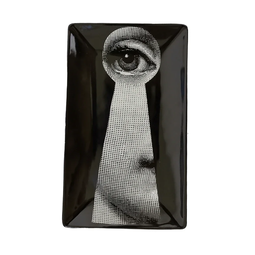 

Retro Classical Rectangular Tray Ashtray Fruit Snack Plate Beauty Jewelry Ornament Tableware Food Supplement Dish Decor Home