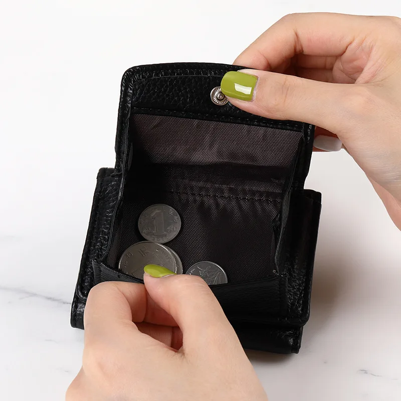New Women Wallets Short Simple Tri-fold Purses Ladies Multi-card Bags Large-capacity Anti-theft Brush Purse Famale Mini Coin Bag 4