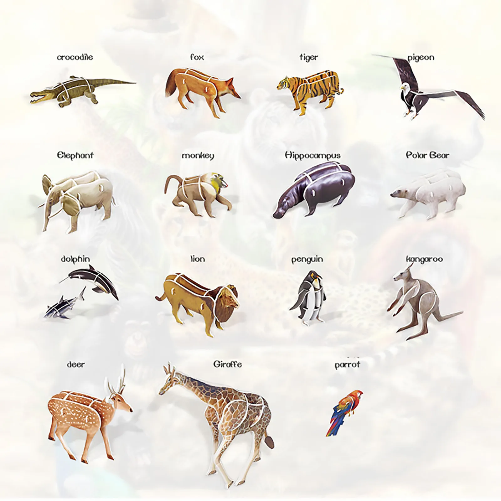 3D Paper Puzzle 3 Assorted Ice World Animals Cardboard Models DIY Kit For 6+ Arts And Crafts for Kids Ages 8-12 Girls Jewelry