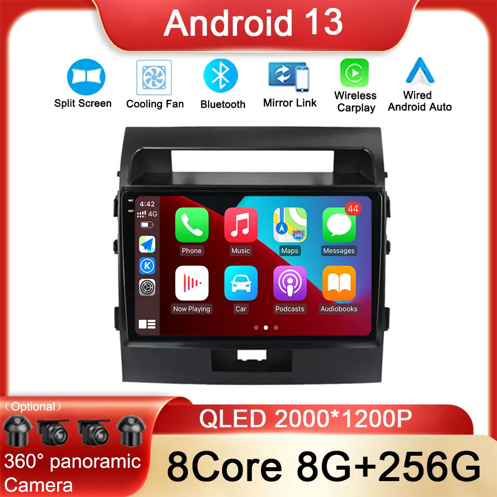 

Для Toyota Land Cruiser 200 2007 -2015 Carplay Android навигация GPS Авторадио мультимедийный видеоплеер стерео монитор радио