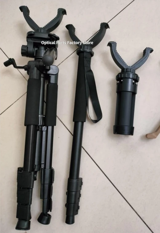 Aluminum Portable Outdoor Tripod Universal Retractable Quick-release Tripod Hunting Camping Bracket w/ V-shaped Head Accessories