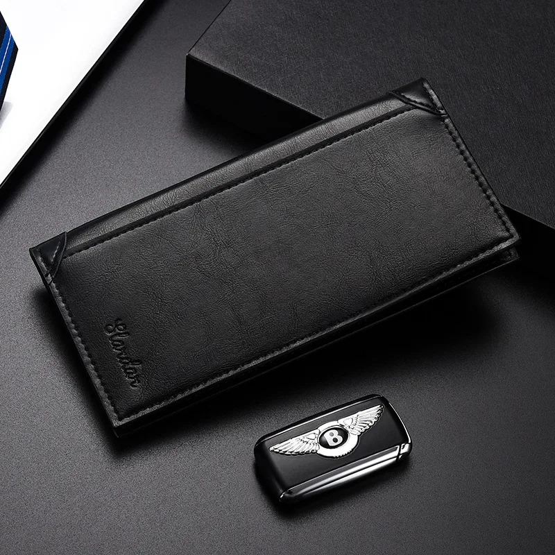 Long men's wallet ultra-thin youth trend multi slot casual wallet card bag student personalized retro wallet