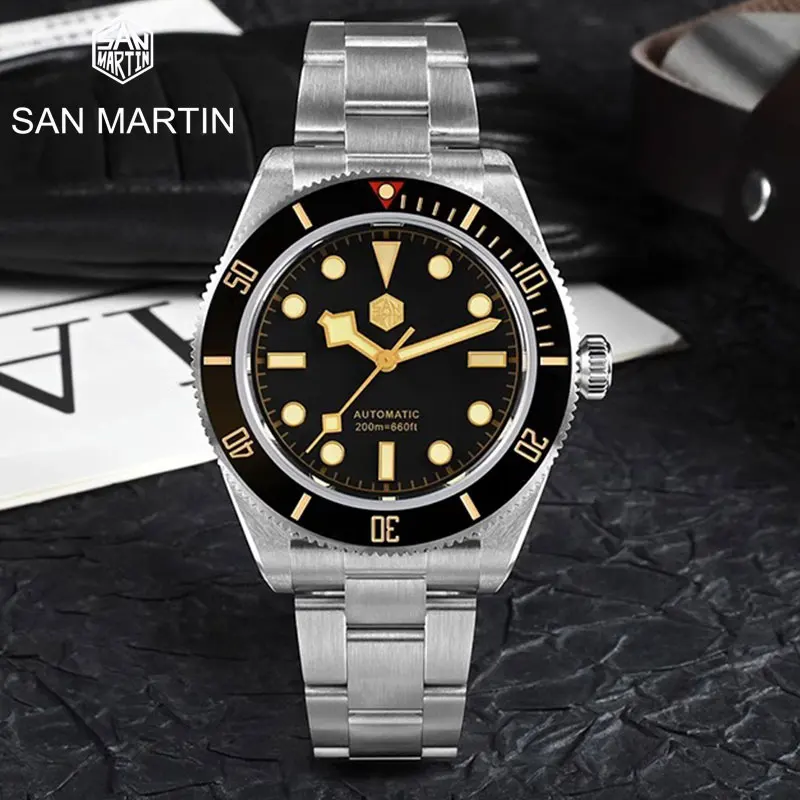 

San Martin Top Brand Luxury Men Watch Classic Retro Diver PT5000 Automatic Mechanical Watches Sapphire Waterproof 200m Luminous