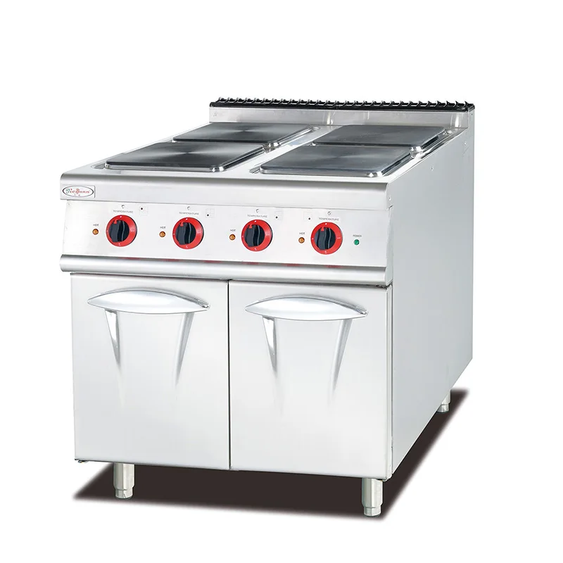 Commercial Cooking Stove Stainless Steel Kitchen Equipment Hot Plate Electric Stove 2 Burner With Cabinet 6