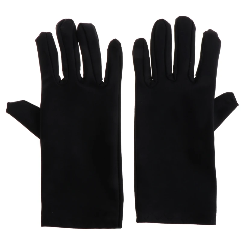 Practical Jewelry Gloves 1pair Wrist Length Black Work for Protection Coin Inspection for Fetching Jewels