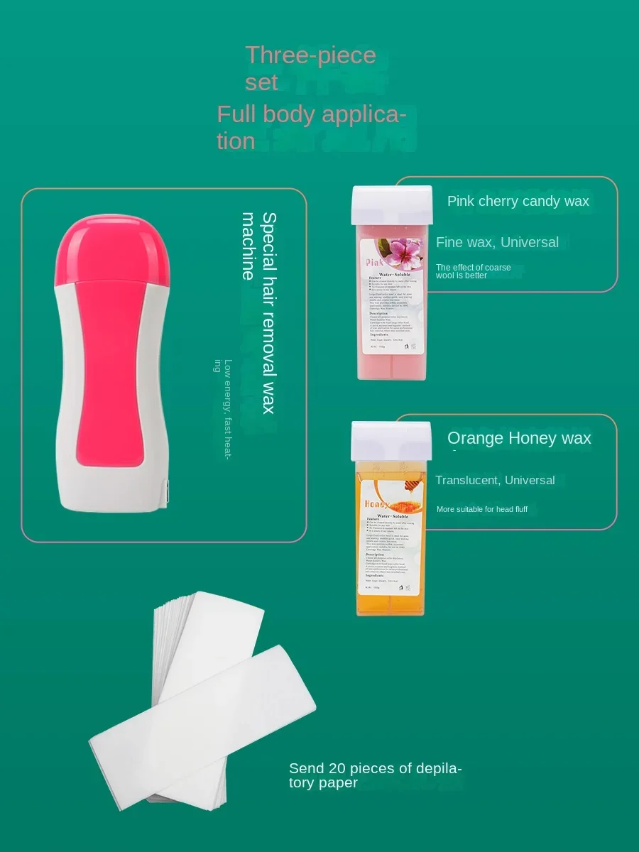 110V/220V Professional Wax Heater for Hair Removal-Water-Soluble Paper for Body, Face, and Private Area