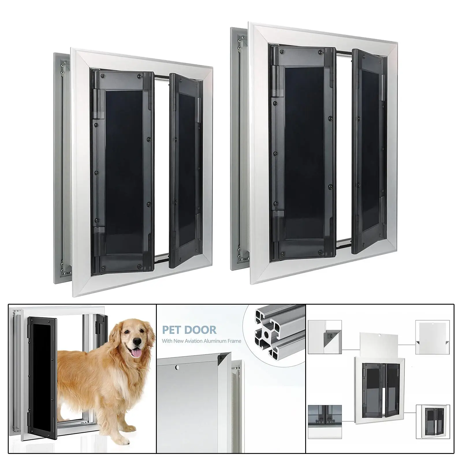 Luxurious Dog Doors Pet Door Inner Frame Durable for Indoor Interior Outdoor