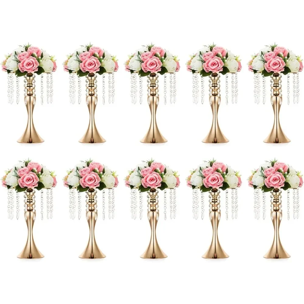 

10 Pcs Versatile Metal Flower Arrangement Stand, 13.8in/35cm Height Elegant Wedding Centerpieces Flower Vase, Freight Free