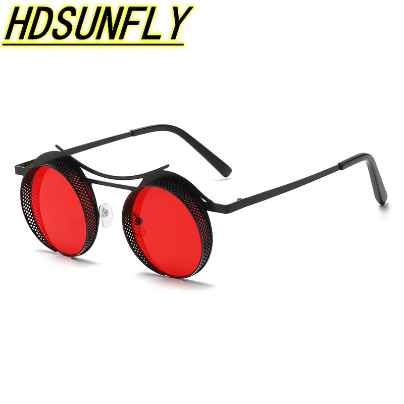 

Солнцезащитные очки Мужские Женские, круглые, в металлической оправе, с сеткой, в стиле стимпанк, со степенью защиты UV400