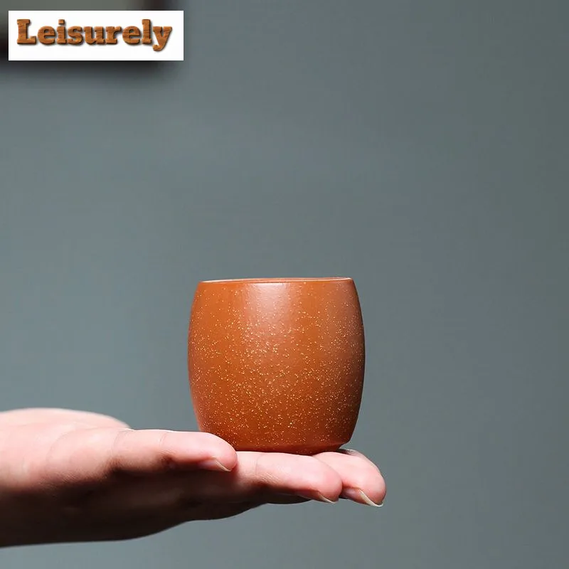 2 Pcs/set Authentic Yixing Purple Clay Teacup Handmade Smelling Tea Bowl Pu'er Master Cup Chinese Zisha Tea Set Accessories 80ml