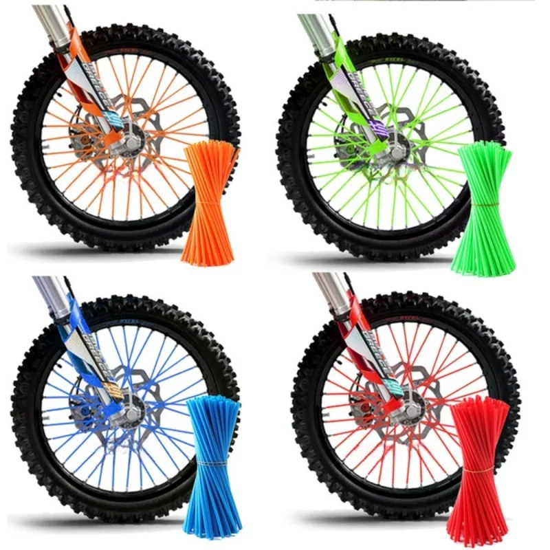 Wheel Spoke Protector Wraps Easy Installation For Motocross Dirt Bike Wheel Rim Guard Protector Wraps Kit Skin Cover 72Pcs bicycle parts bicycle wheel protector wraps