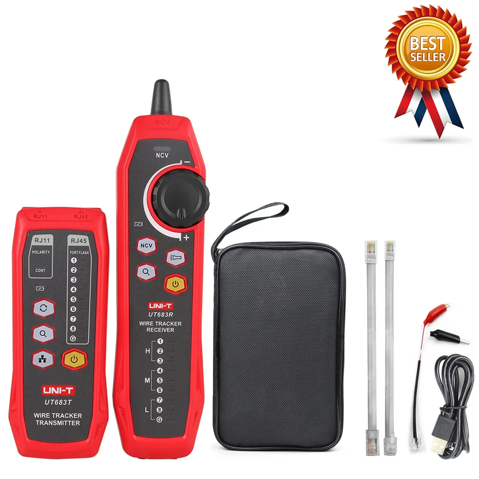 

UNI-T UT683KIT Penguji Lan Kawat Jaringan Pelacak Kabel RJ45 RJ11 Telepon Line Finder Memperbaiki Alat Jaringan